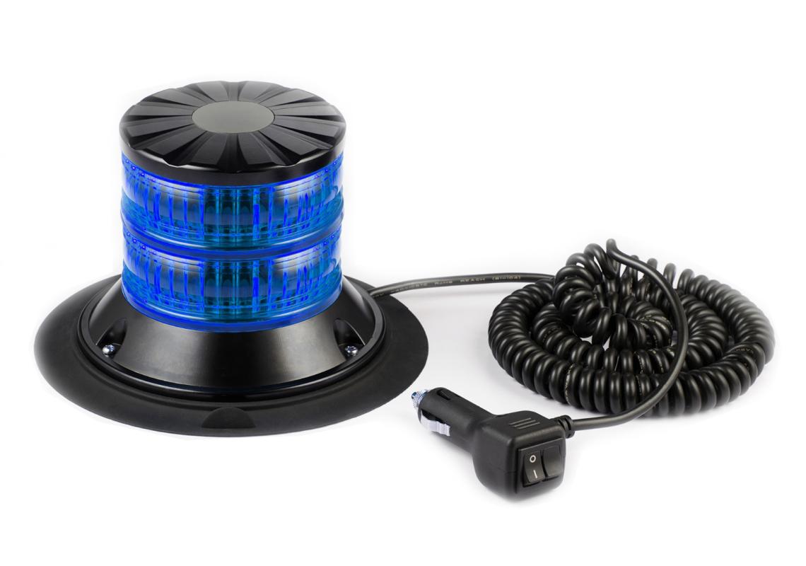 Gyrophare LED Bleu double étage classe 2  fixation magnétique